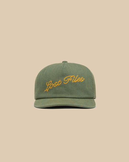Olive Denim Chain Stitch Hat
