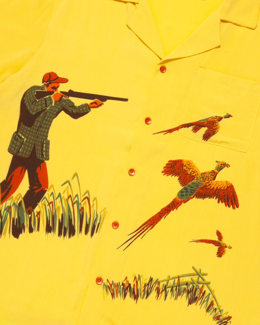 Pheasant Hunting Rayon Button Up