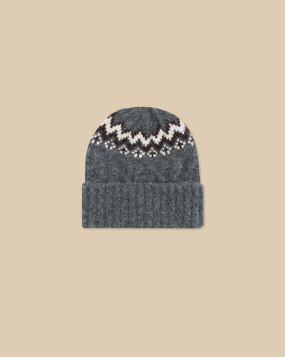 Oversized Fair Isle Wool Beanie