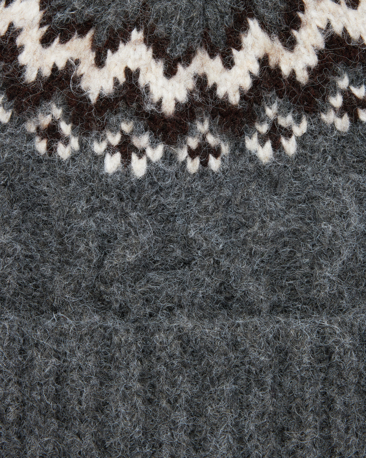Oversized Fair Isle Wool Beanie